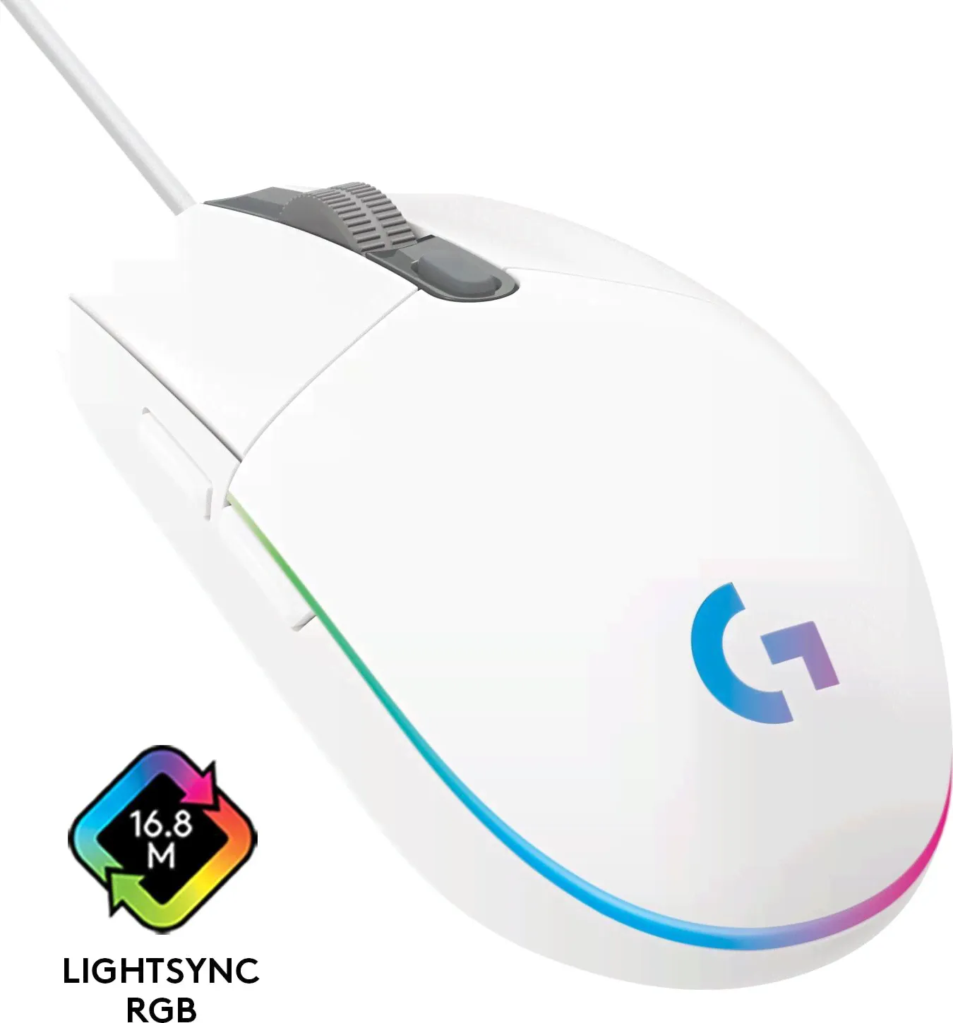 Logitech G Игровая мышь проводная G102 LIGHTSYNC, белый