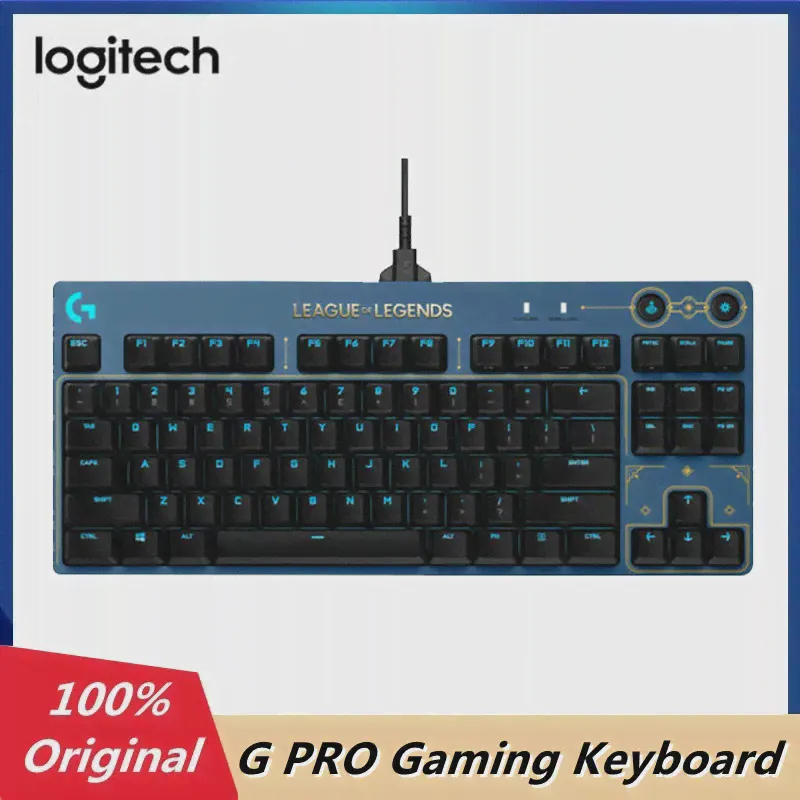 Механическая игровая клавиатура Logitech G PRO, Проводные клавиши подсветки LIGHTSYNC RGB, League of Legends Edition, Клавиатура для киберспорта
