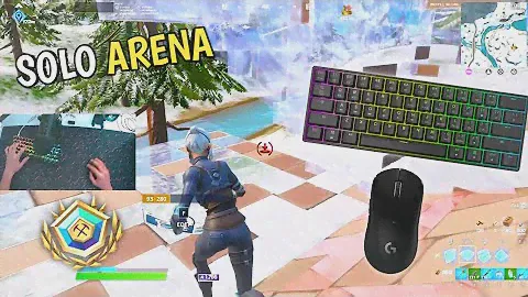 GK61 And Logitech G Pro Wireless ASMR 🤩 Brown Switches Chill Keyboard Fortnite Arena Solo Gameplay!🎧