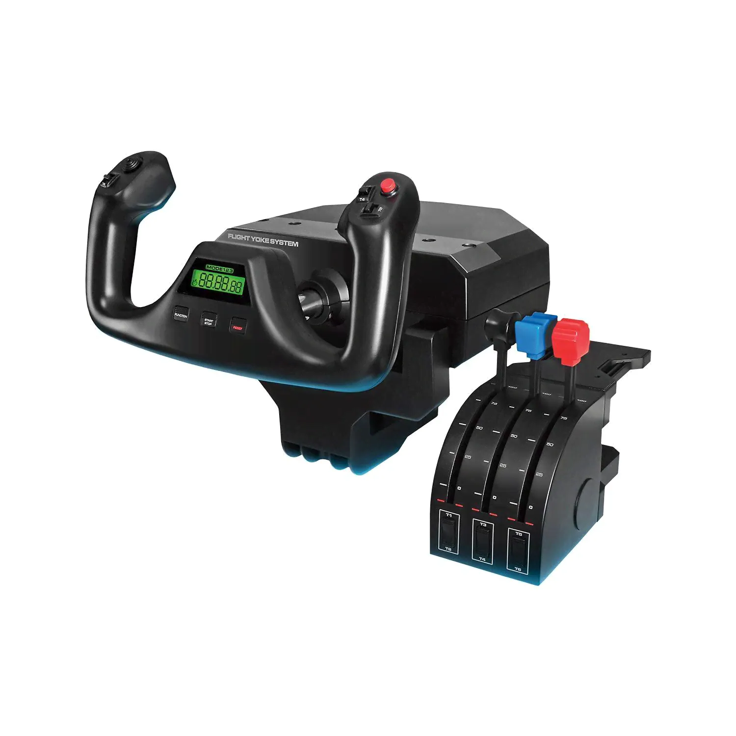 Logitech G PRO Flight Yoke System, Professional Simulation Yoke and Throttle Quadrant, 3 Modes, 75 Programmable Controls, Configurable Throttle Knobs, Steel Shaft, USB, PC - Black-0
